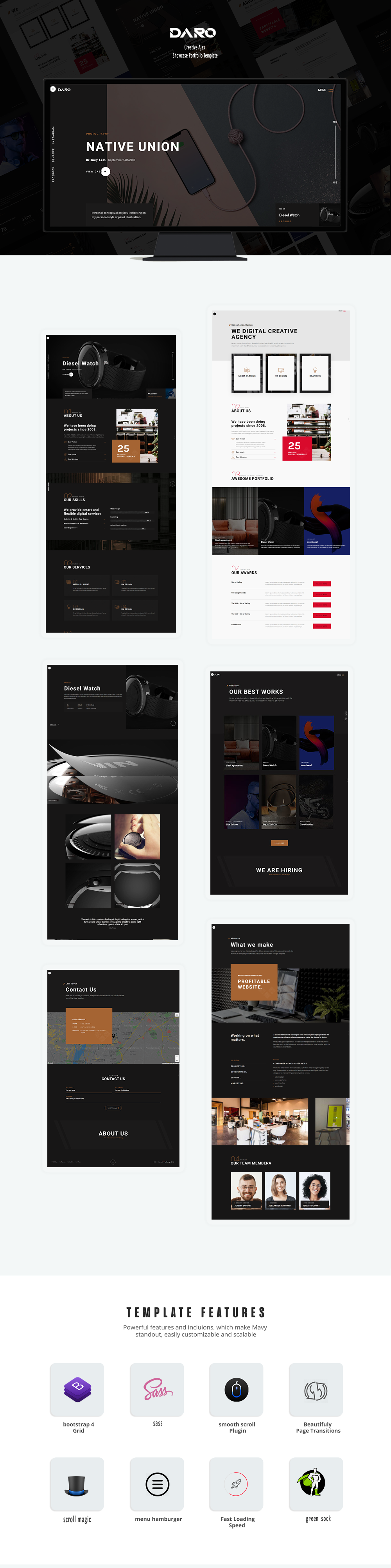 Daro - Creative Ajax Showcase Portfolio Template - 1