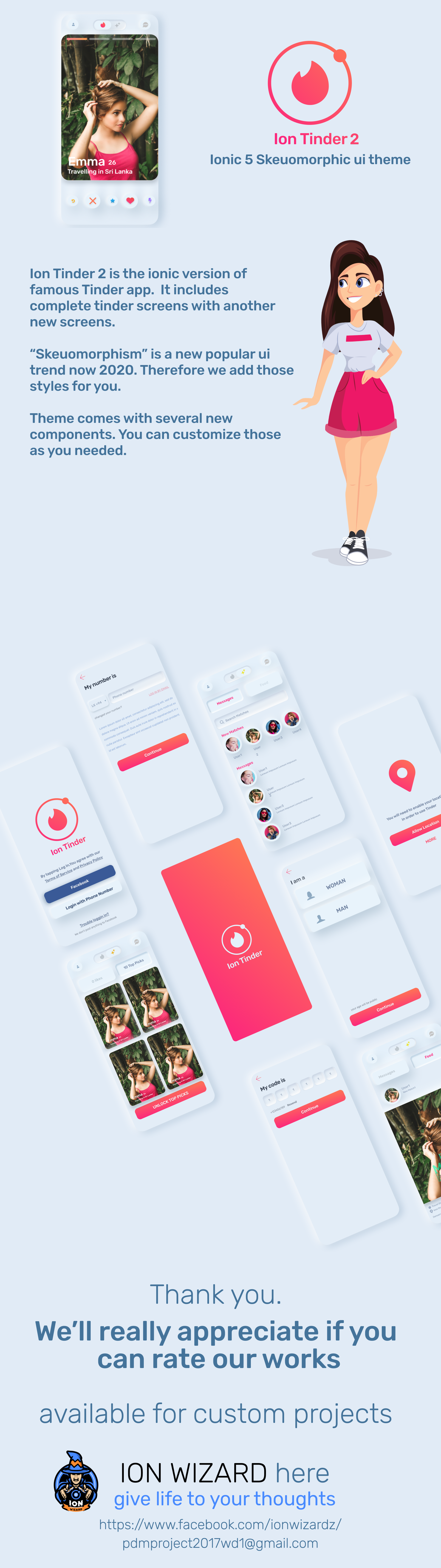 Ion Tinder 2 - Ionic 5 Skeuomorphic ui theme - 2