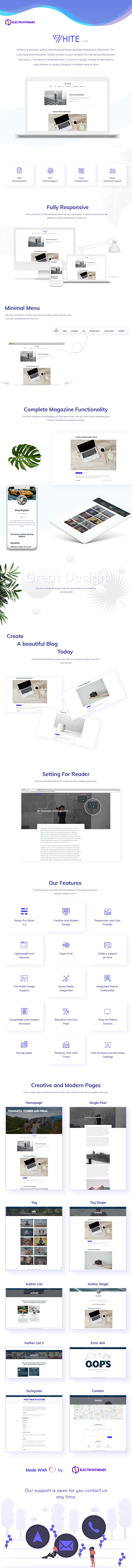 White - Minimal and creative ghost blogging theme - 3