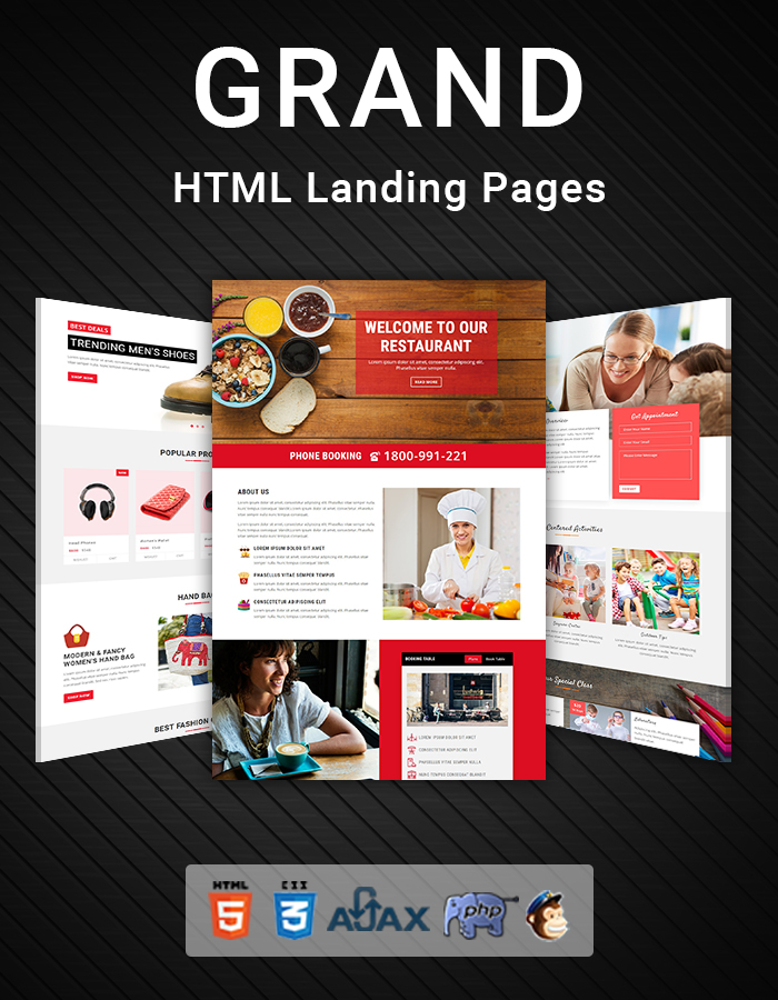Grand - Lead Generating HTML Landing Pages - 1