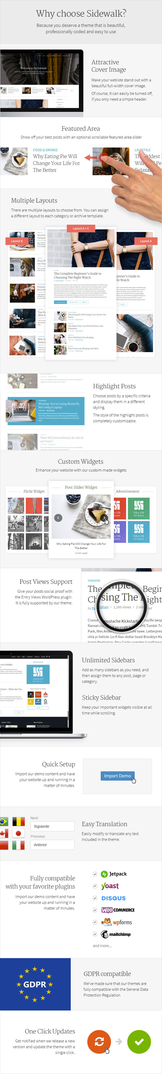 Sidewalk - Elegant Personal Blog WordPress Theme