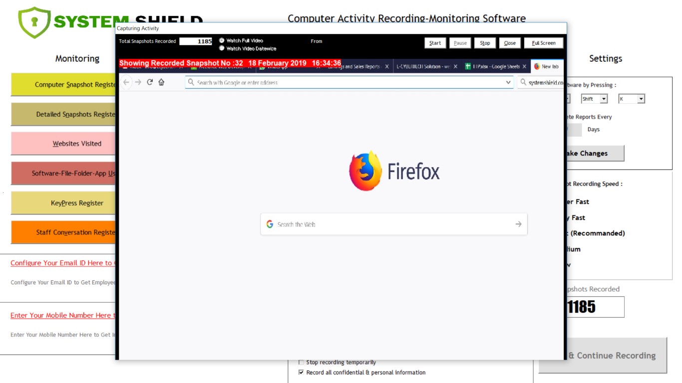 System Shield Employee Computer Recording Software