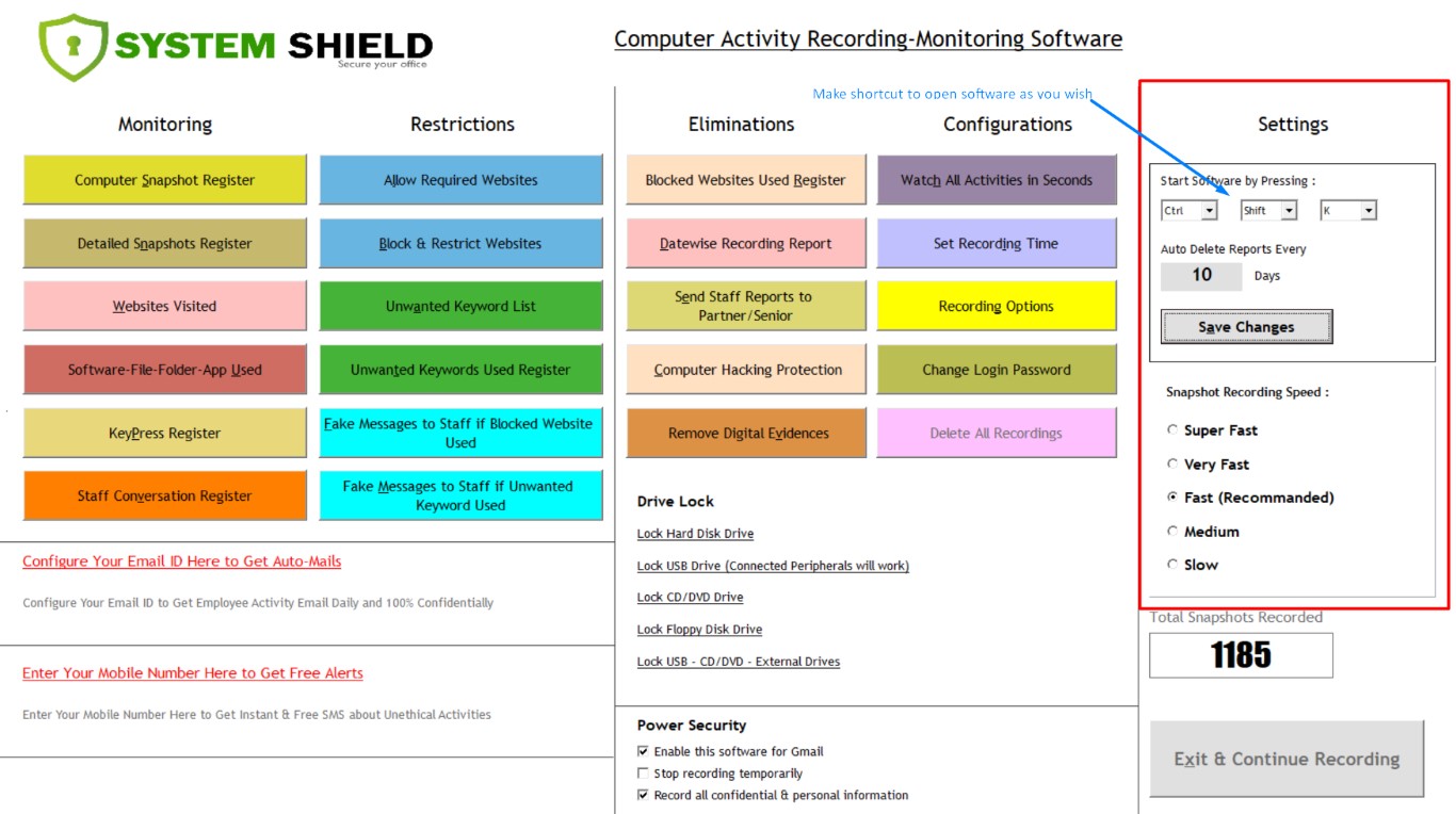 System Shield Employee Computer Recording Software