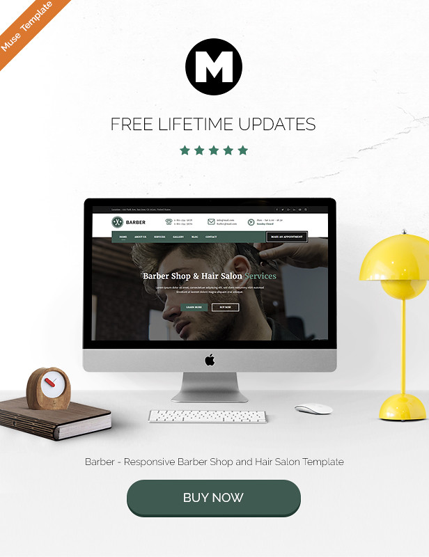 Responsive Barber Shop and Hair Salon Muse Template - 6