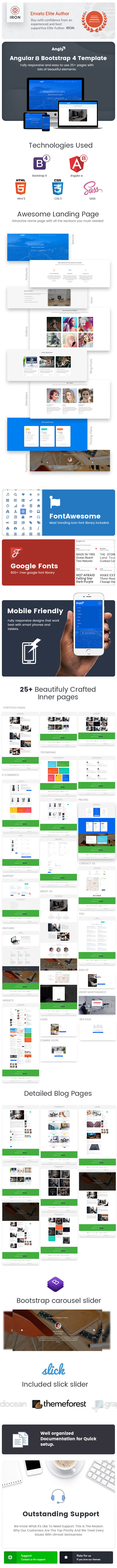 Angly - Angular 8 Bootstrap 4 Multipurpose  Template - 2