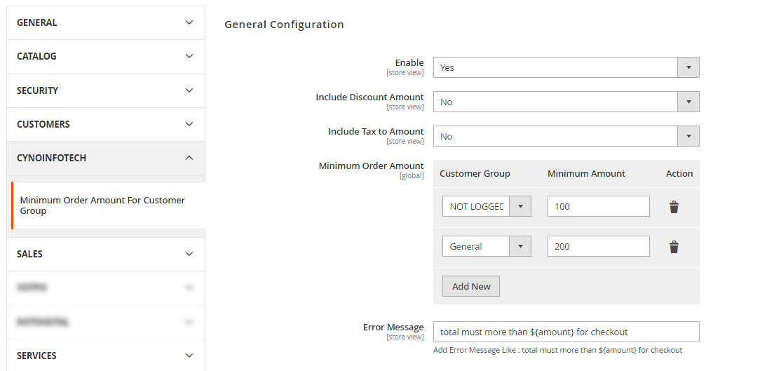 Admin Configuration Setting