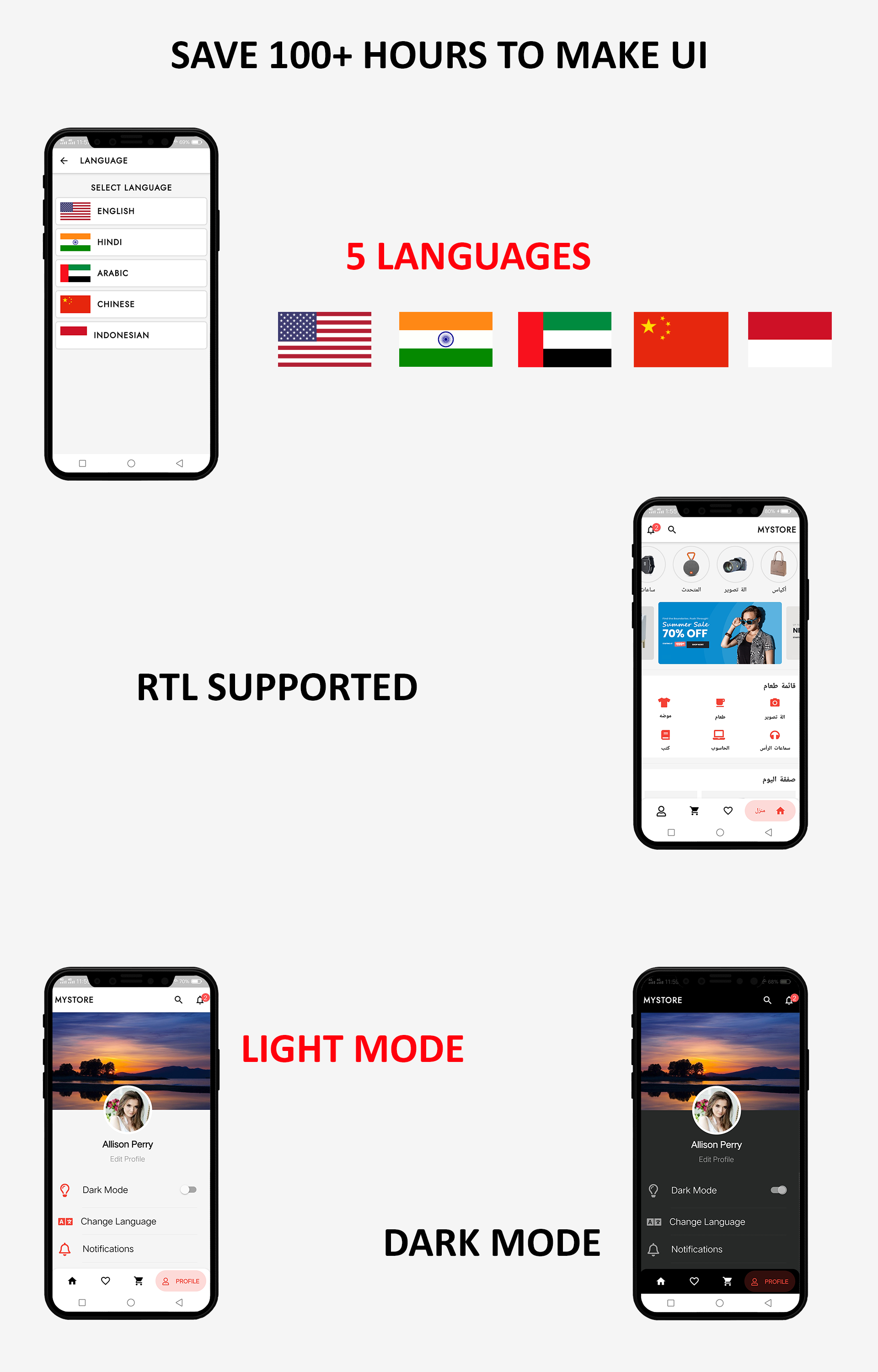 Flutter Ecommerce App UI Template with Light and Dark Mode (Multi Language) - 1