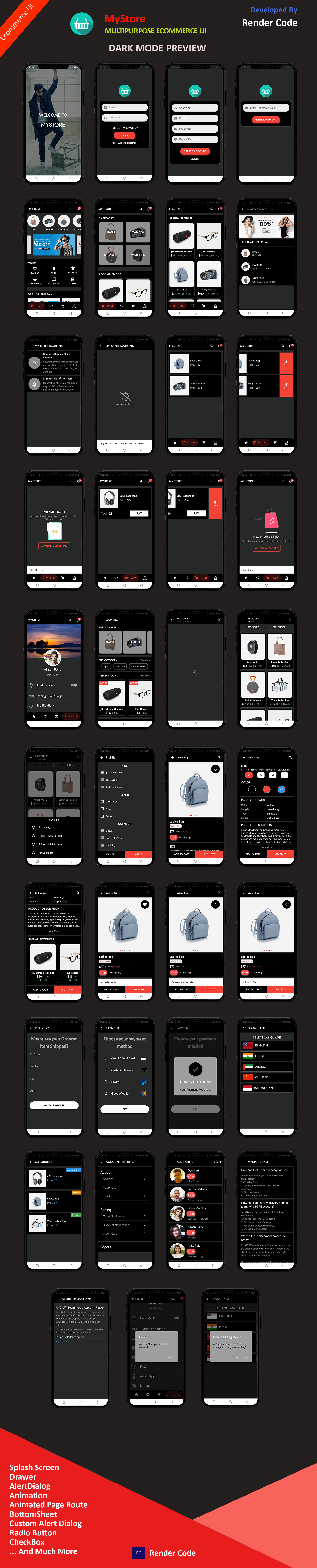 Flutter Ecommerce App UI Template with Light and Dark Mode (Multi Language) - 4