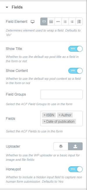 Fields Attributes