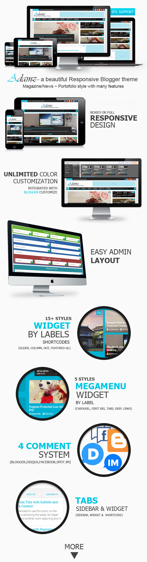 Adamz Blogger Template Features