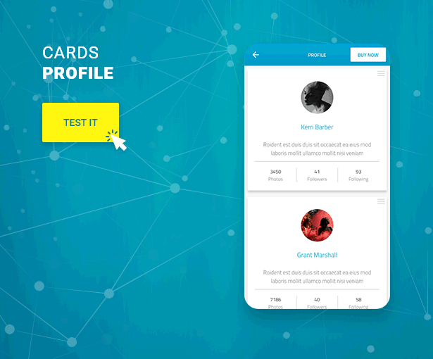 flutter template widgets and components csform - profile page card widget