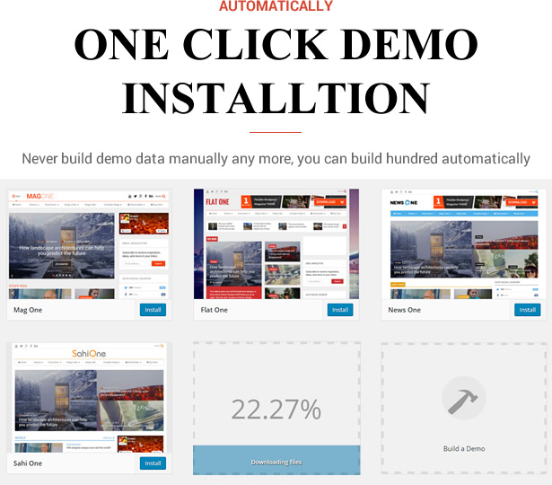 Sneeit Framework Plugin - Back-End for WordPress Themes - One Click Demo Installation