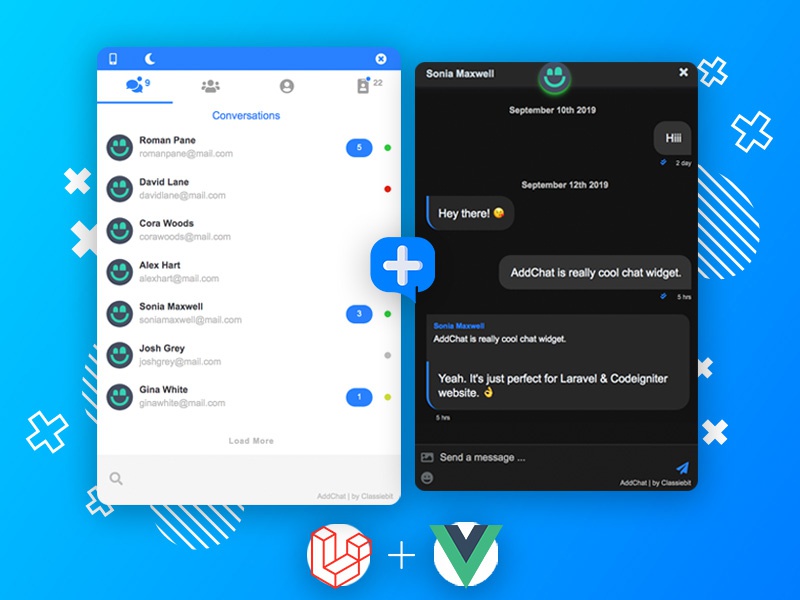 AddChat Laravel Pro - AddChat Laravel- Live Chat Widget + Multi-User Chat + Customer Support