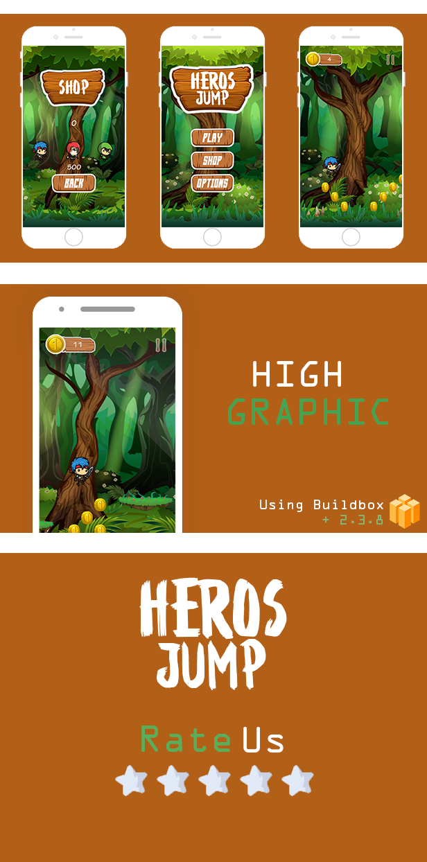 HEROS JUMP WITH ADMOB - ANDROID STUDIO & ECLIPSE FILE - 2
