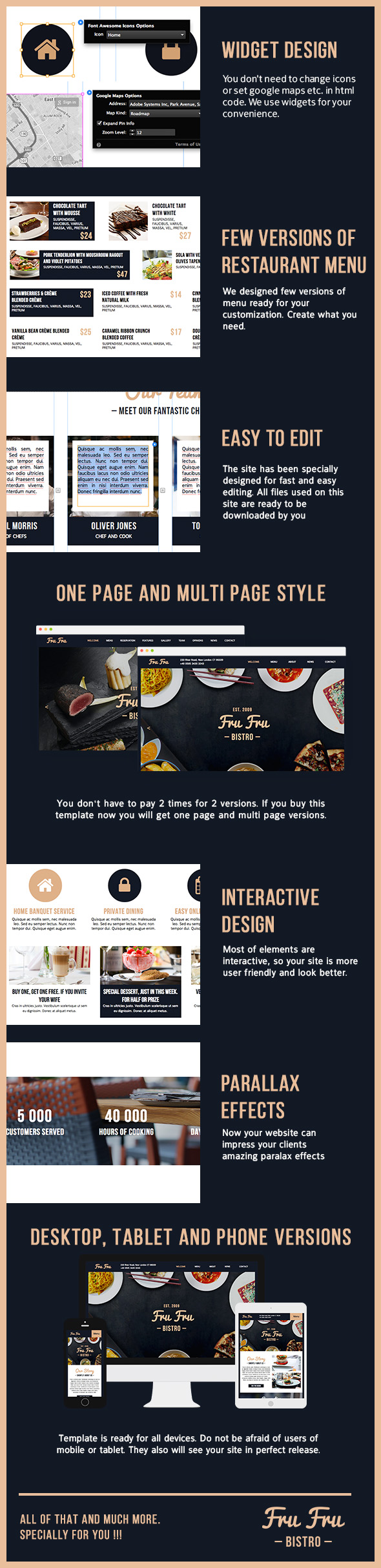 Fru Fru - Multi&One Page Restaurant Muse Theme - 3