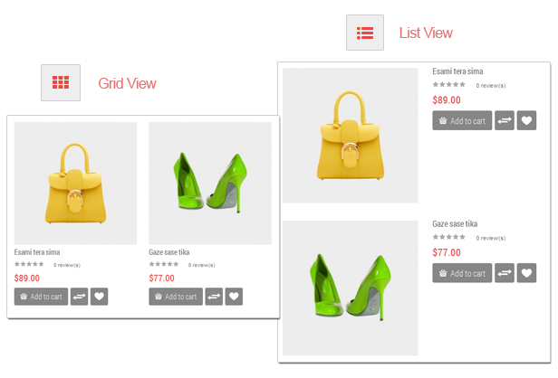 Love Fashion - Grid and List view