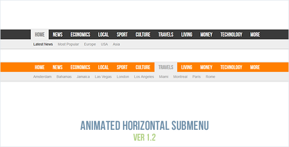 Animated Horizontal Submenu - CodeCanyon Item for Sale