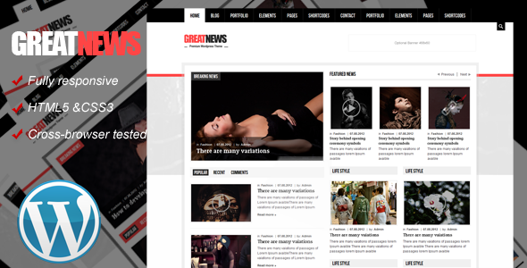 Great News Responsive WordPress Theme - Blog / Magazine WordPress