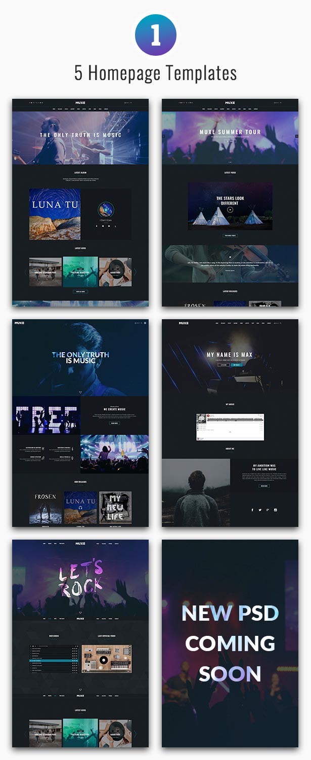 MUXE – Media oriented Musical PSD Template - 3