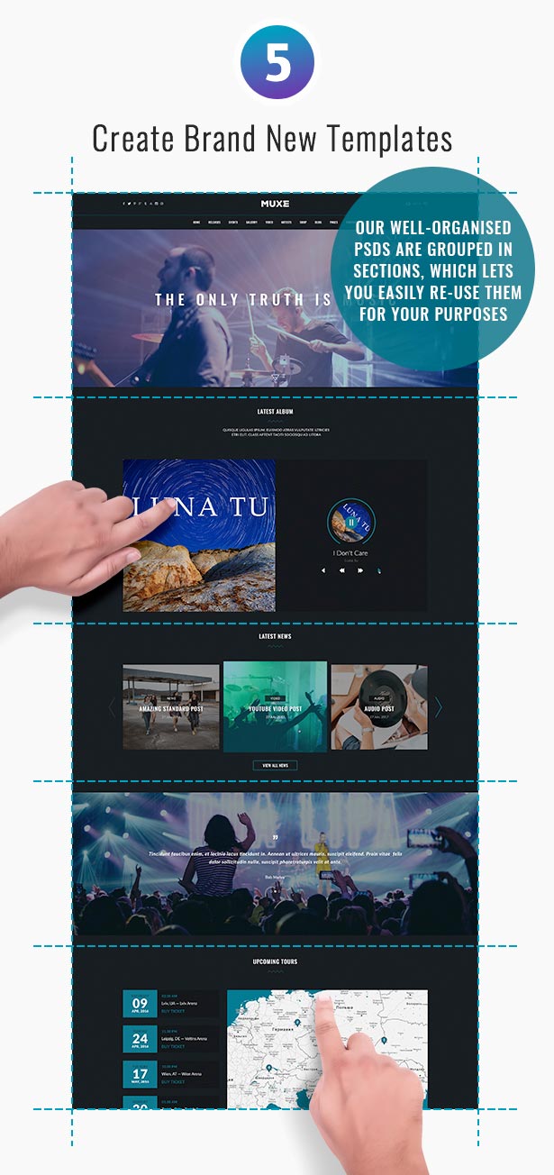 MUXE – Media oriented Musical PSD Template - 7