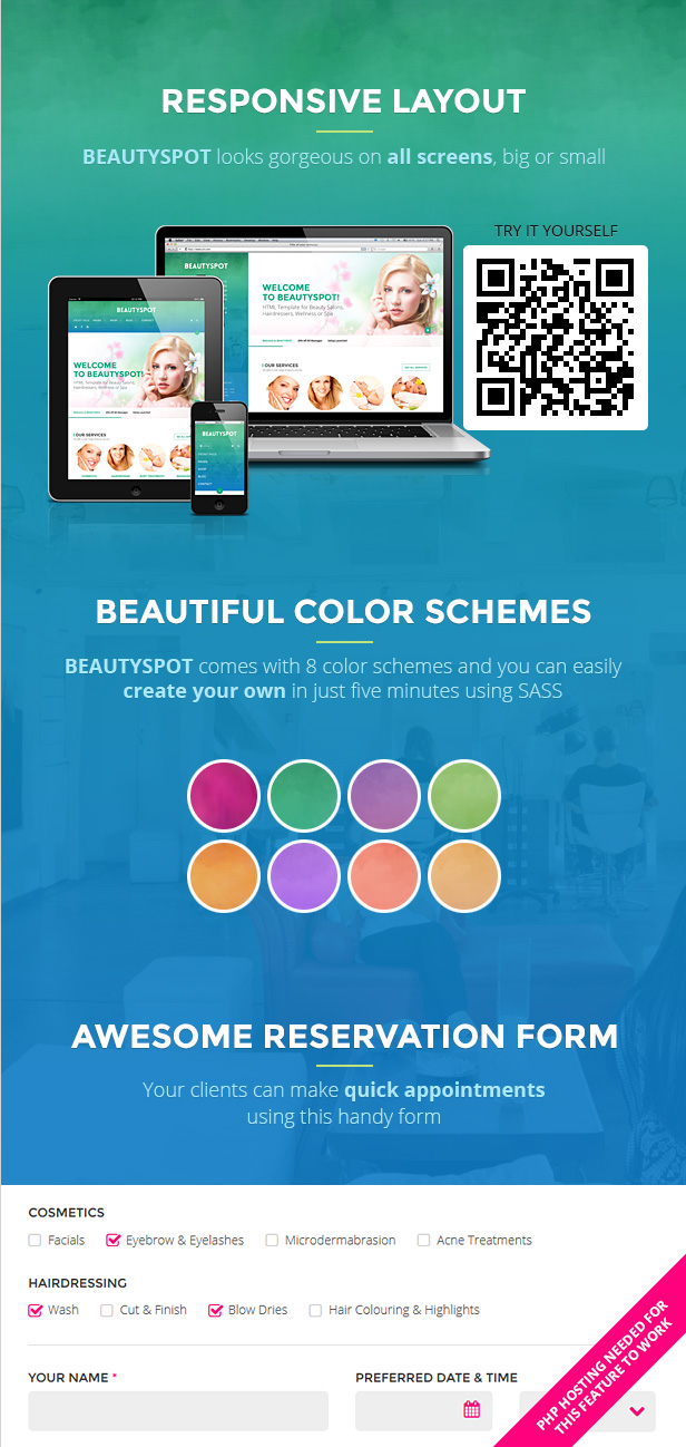 HTML Template for Beauty Salons, Wellness, Hairdressers or Spa