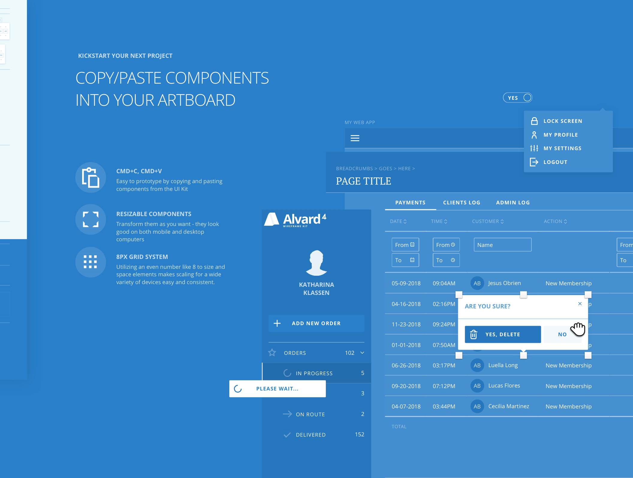 Alvard 4 Wireframe Kit - Collection of Symbols and Templates for Sketch - 5