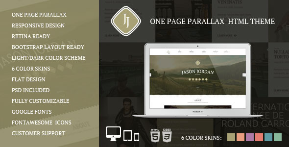 JJ - One Page Parallax HTML Theme - 7