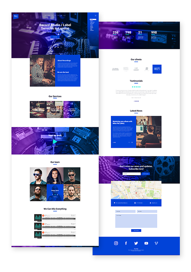 Recordings - Recording Studio / Sound Production / Music Label Responsive Muse Template - 2