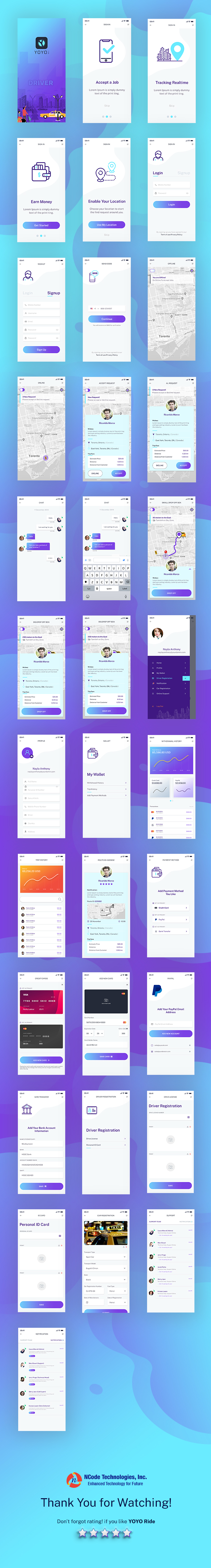 YOYO-CAB Mobile UI kit