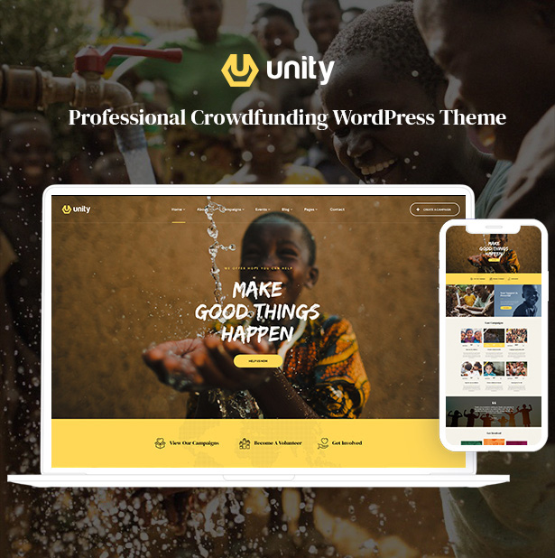 Unity is a stylish all-in-one charity & crowdfunding