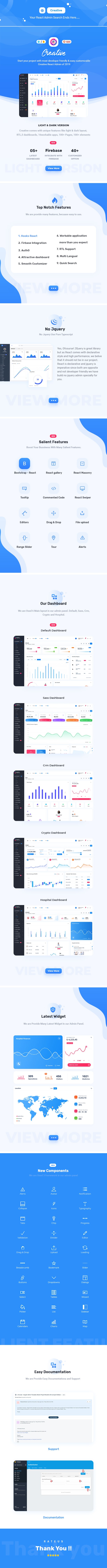 Creative React Admin Dashboard theme