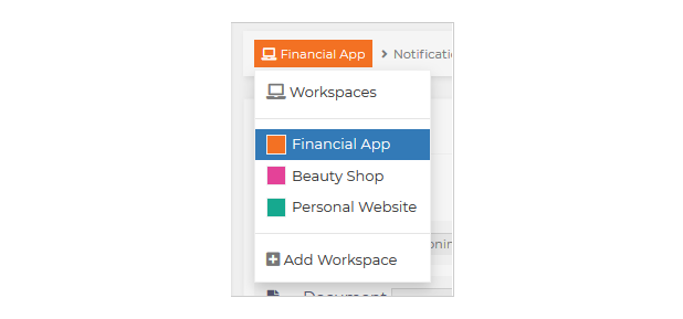 Workspaces Dropdown