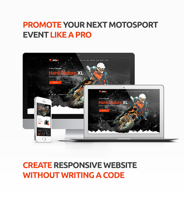 Enduro - Extreme Motorcycle Race Event Website Muse Template - 1