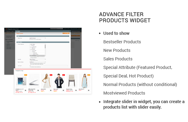 Advance Filter Products widget