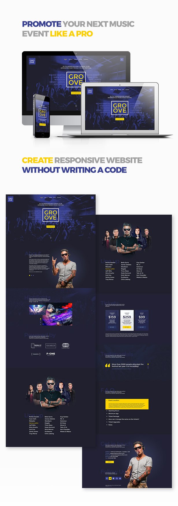 Groove - Music Event / Party / Festival Responsive Muse Template - 1