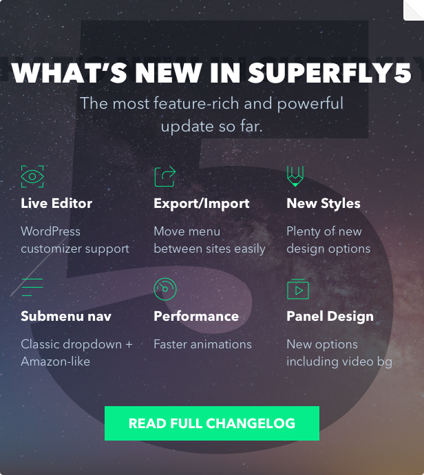Superfly WordPress menu plugin 5 update