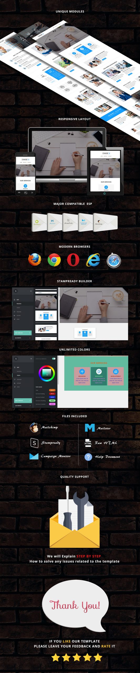 Chase - Responsive Email Template + Stampready Builder