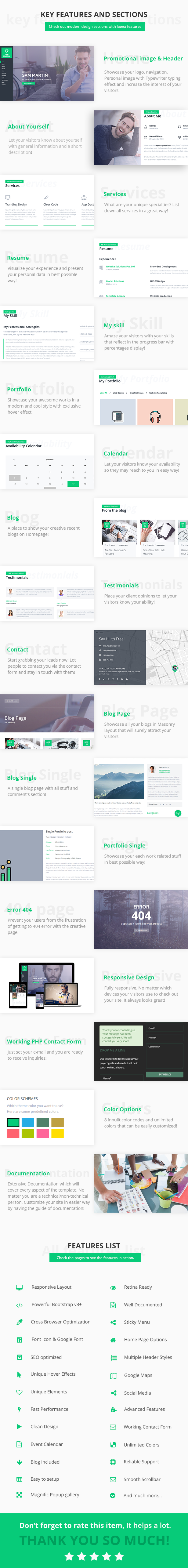 Sam Martin - Personal vCard Resume HTML Template - 6