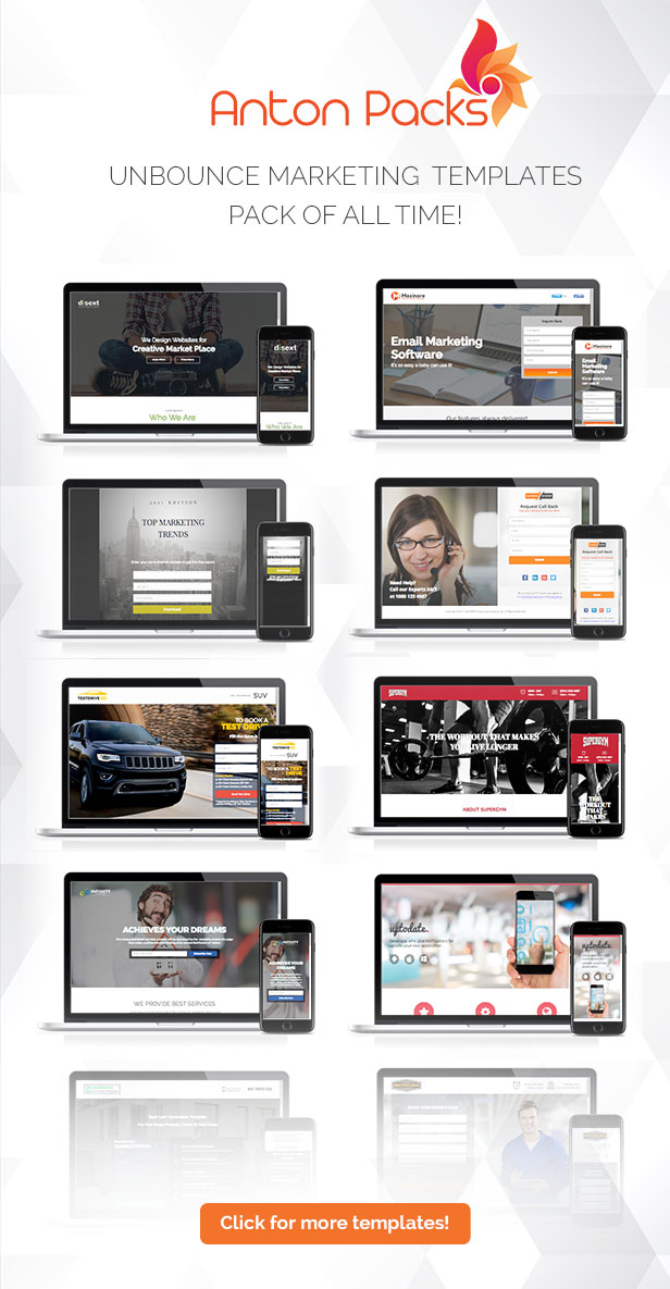 Anton Marketing Landing Unbounce Template Pack