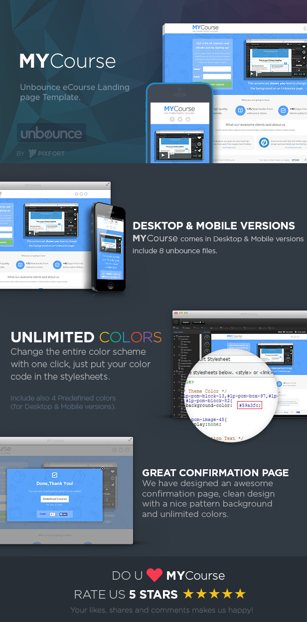 MYCourse - Unbounce eCourse Landing page Template - 8