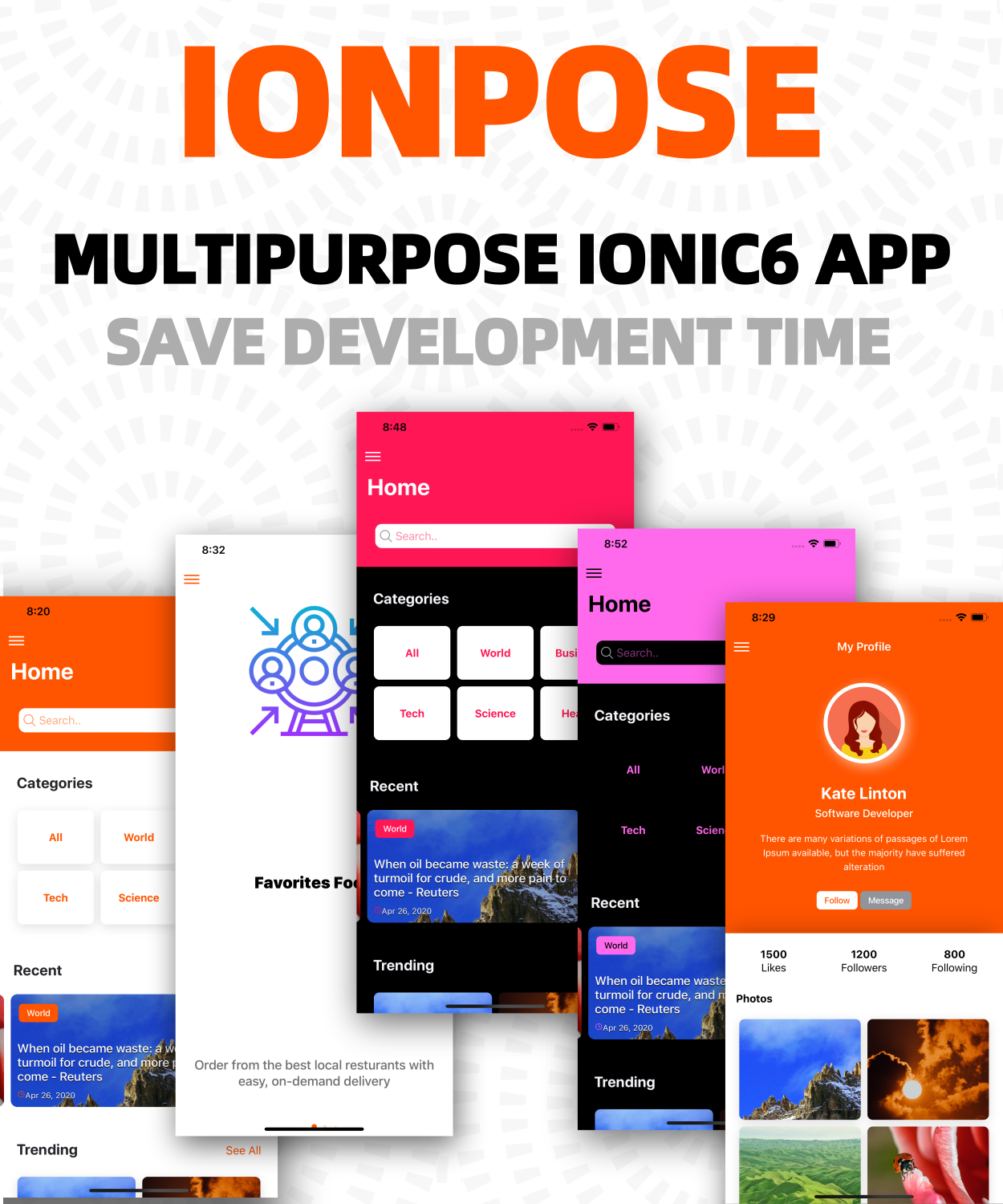 IonPose - Multipurpose Ionic6 App (Support RTL + Dark Mode + 15 Theme Colors + Multi-Language Suppor - 3