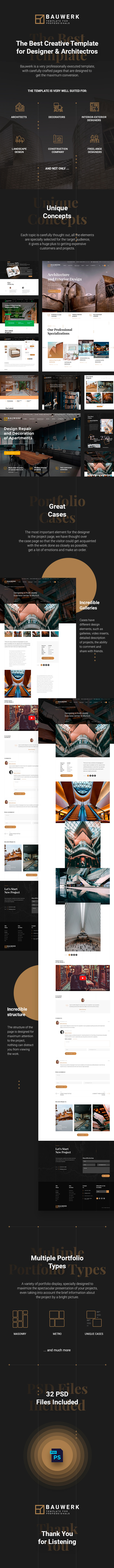 Bauwerk | Interior Design & Architecture PSD Template - 1