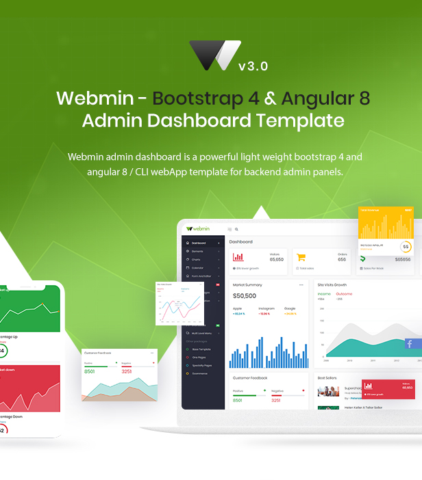 Webmin - Bootstrap 4 & Angular 8 Admin Dashboard Template - 2