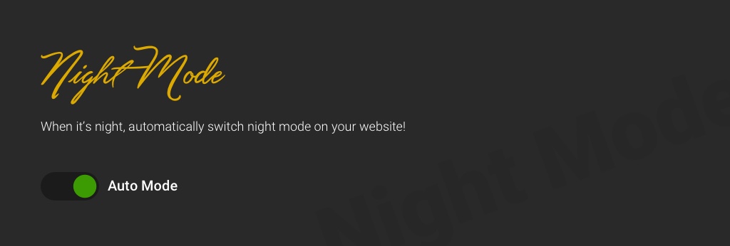 Dark Mode | Auto Mode