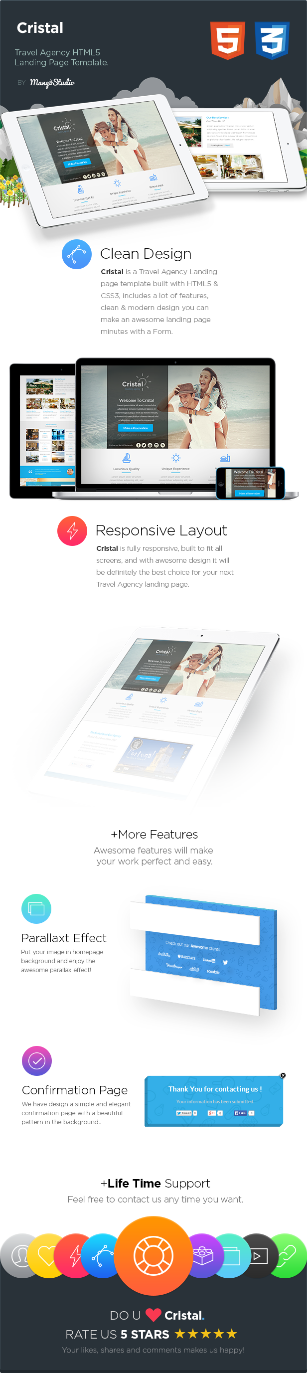 Cristal - Travel Agency HTML Landing Page Template - 2