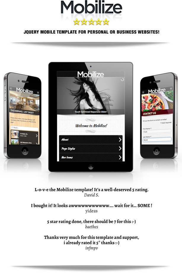 Mobilize - jQuery Mobile WordPress Theme - 1