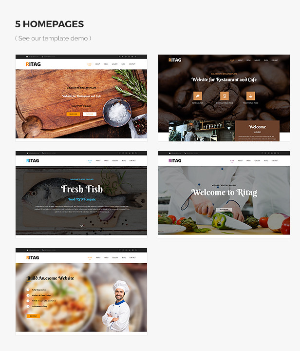 Ritag - Responsive Food & Restaurant Template - 6