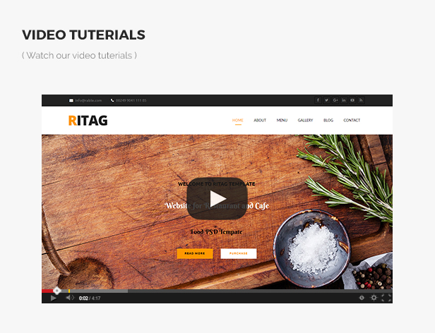 Ritag - Responsive Food & Restaurant Template - 7