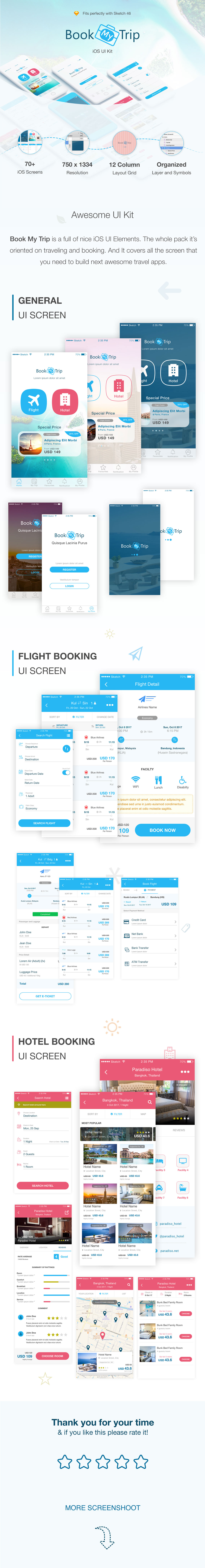 BookMyTrip - Mobile UI Kit Traveling Apps