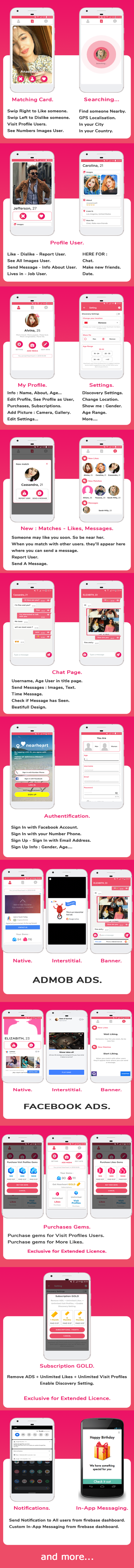 Nearheart - Android Dating App with Facebook & Admob Ads, Subscriptions, Purchases v1.1 - 2